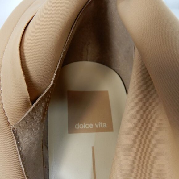 Dolce Vita Azalea Pointed Toe Bootie Sock Boots 9 Camel Tan Stretch Faux Suede - Picture 11 of 14